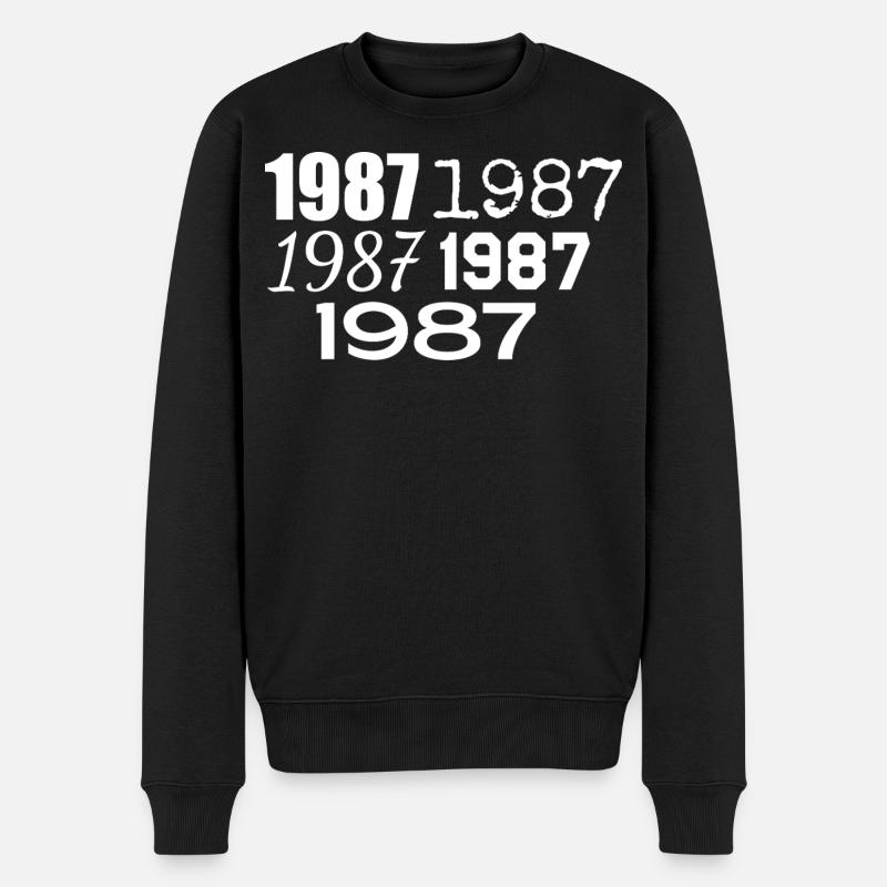 1987 - Männer Premium Bio Pullover - Schwarz