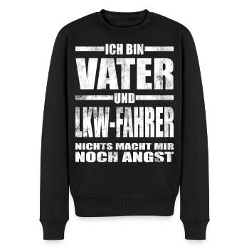 Vater und LKW-Fahrer Lustiger Spruch Papa Vatertag - Männer Premium Bio Pullover - Schwarz - Vorne - Nico (187cm)