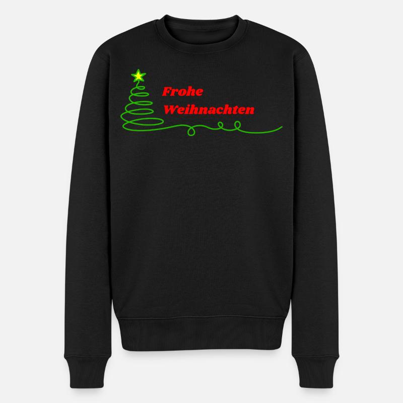 Frohe Weihnachten - Minimalistisch - Männer Premium Bio Pullover - Schwarz