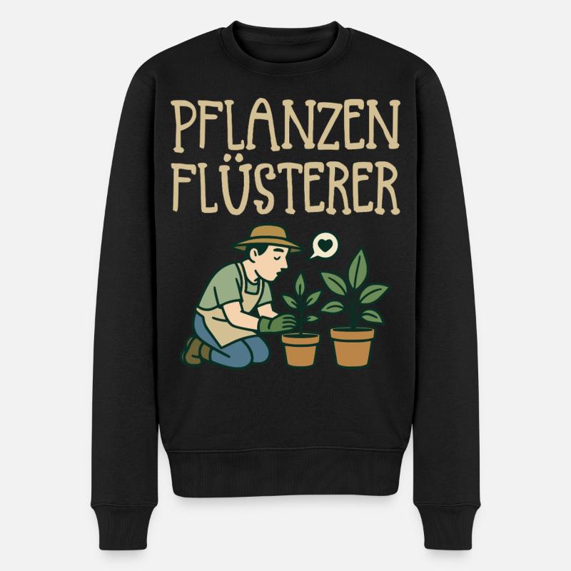 Pflanzenflüsterer Gärtner - Männer Premium Bio Pullover - Schwarz