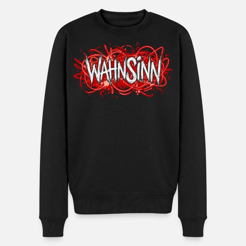 Wahnsinn Graffiti Chaos - Männer Premium Bio Pullover - Schwarz