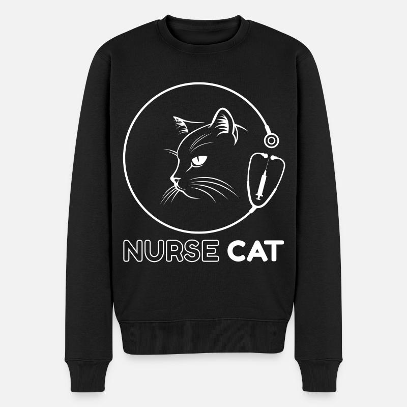Chat infirmier logo clinique - Pull Premium bio Homme - noir
