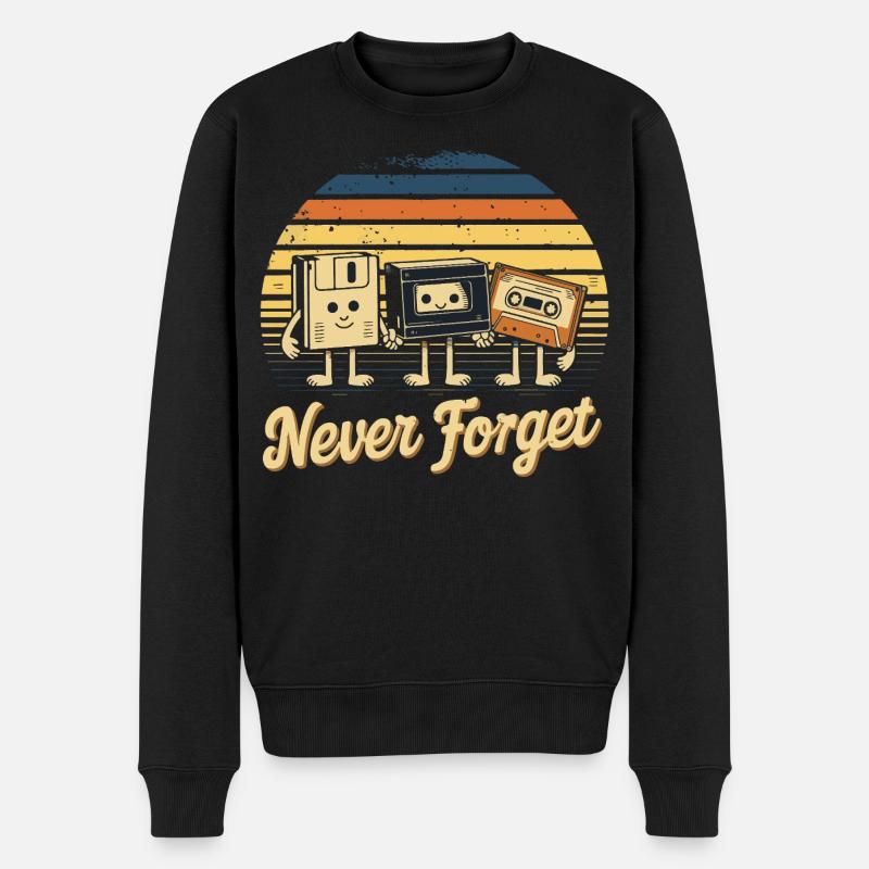Never forget - Männer Premium Bio Pullover - Schwarz