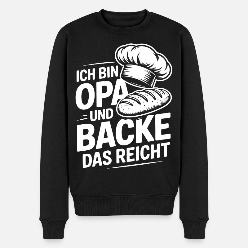 Opa Backt - Männer Premium Bio Pullover - Schwarz