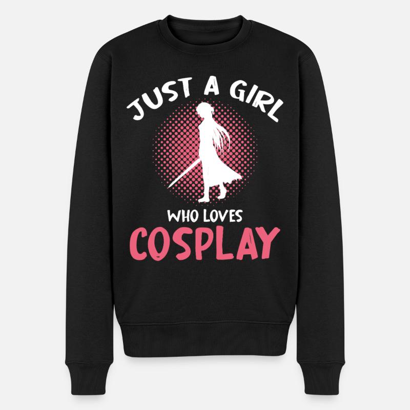 Just a Girl Loves Cosplay - Männer Premium Bio Pullover - Schwarz