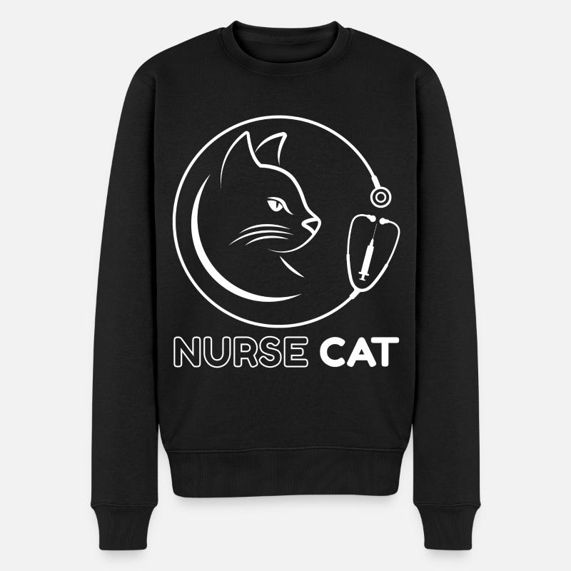 Katzenkrankenschwester-Logo - Männer Premium Bio Pullover - Schwarz