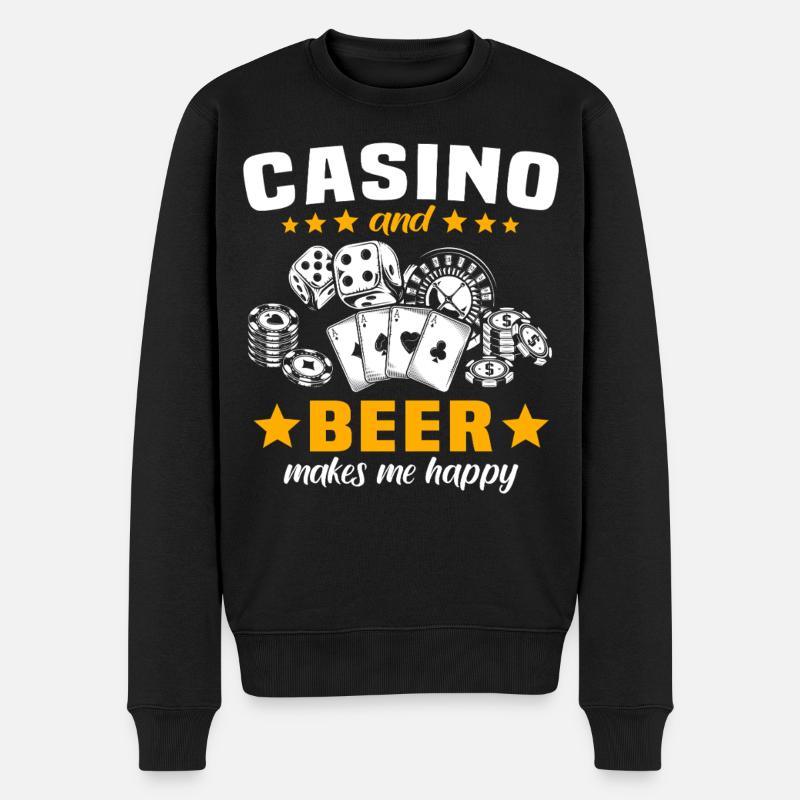 Casino Glücksspieler - Männer Premium Bio Pullover - Schwarz