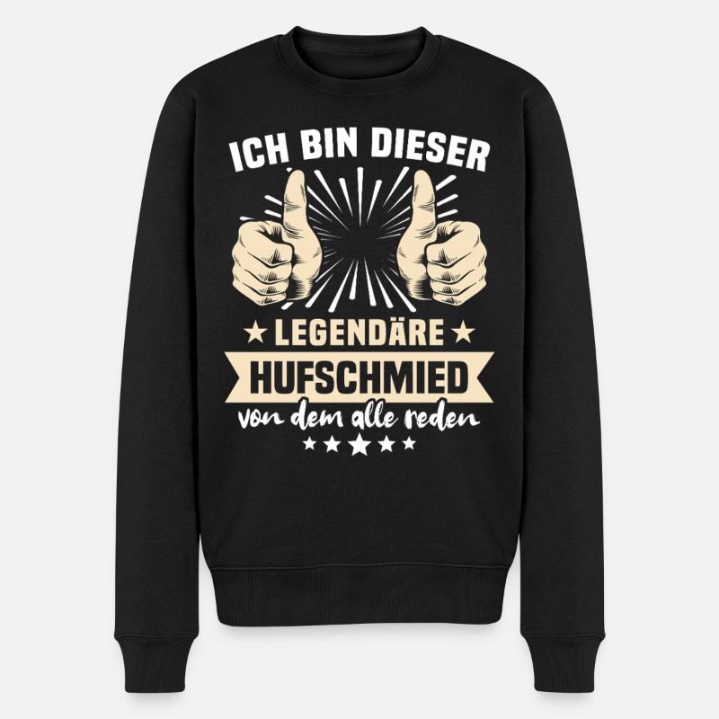 Hufschmied Sprüche - Männer Premium Bio Pullover - Schwarz