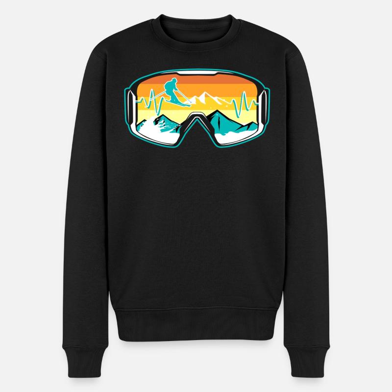 Skifahrer Brille - Männer Premium Bio Pullover - Schwarz
