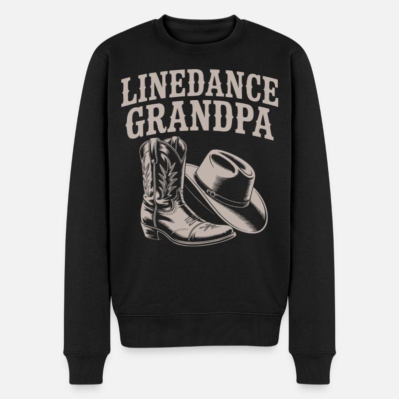 Linedance Opa Boots - Männer Premium Bio Pullover - Schwarz