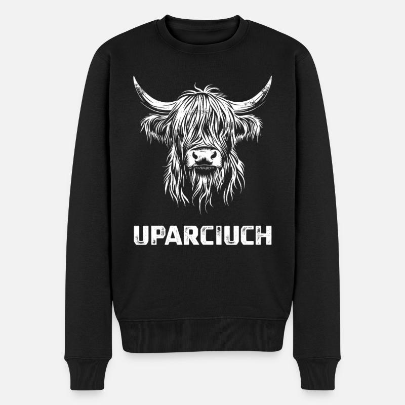 Uparciuch - Schottisches Hochlandrind - Polnisch - Männer Premium Bio Pullover - Schwarz