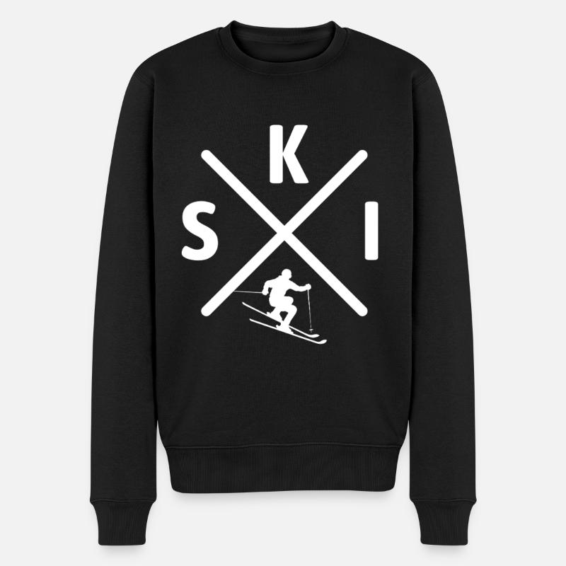 Ski, Après Ski, Wintersport, Skiurlaub - Männer Premium Bio Pullover - Schwarz