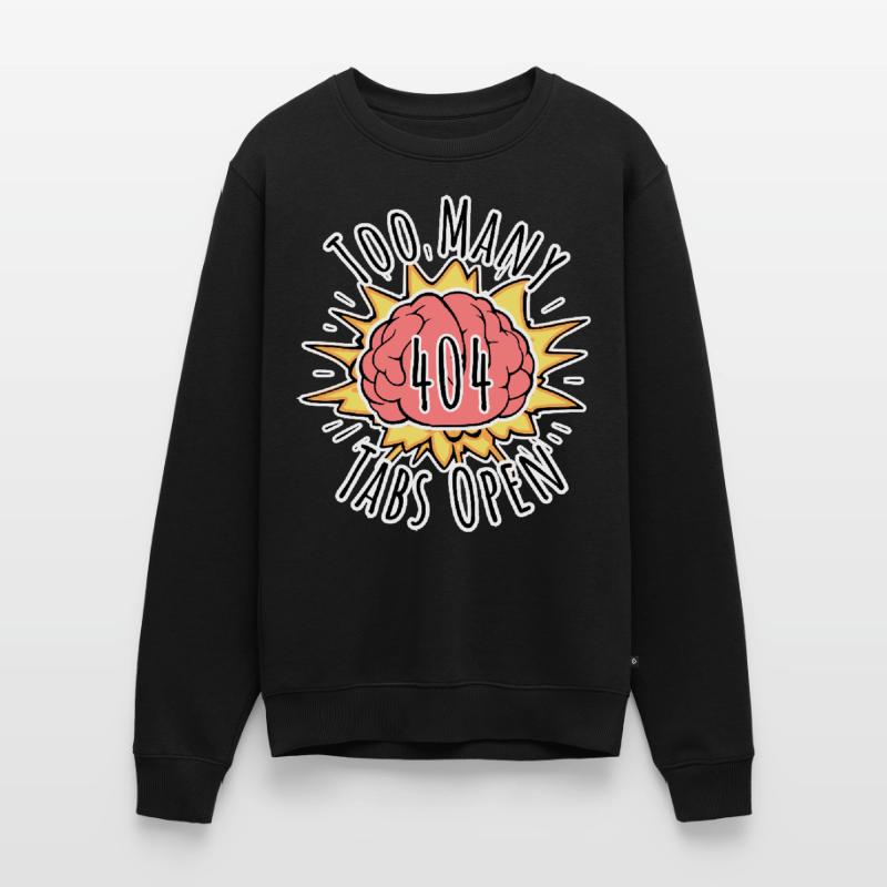 Error 404 Brain Explosion - Too Many Tabs Open! Männer Premium Bio Pullover