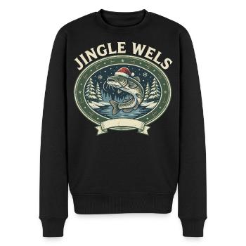 Waller Angeln Weihnachten - Das Lustige Geschenk! - Männer Premium Bio Pullover - Schwarz - Vorne - Nico (187cm)
