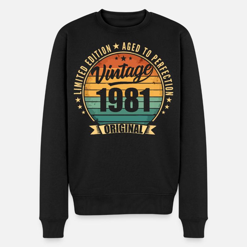 Millésime 1981 Anniversaire Limited Edition 1981 - Pull Premium bio Homme - noir