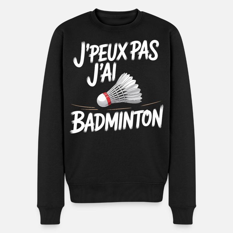Das geht nicht, ich spiele Badminton. - Männer Premium Bio Pullover - Schwarz