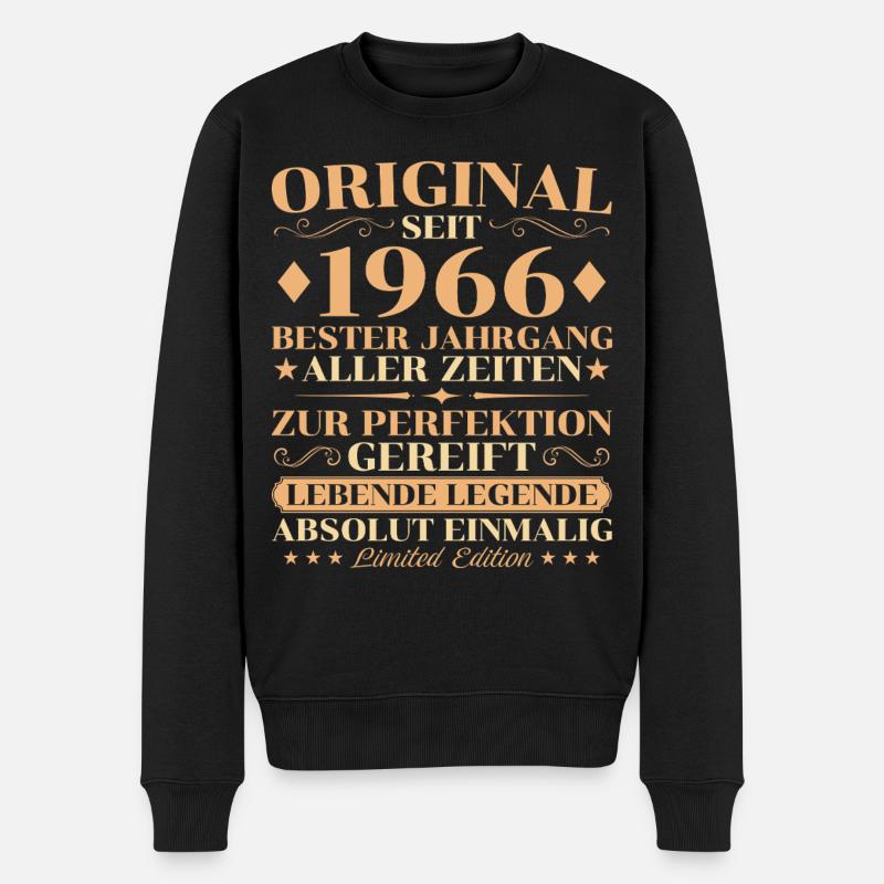Original 1966 Jahrgang Geburtstag 60 Jahre - Männer Premium Bio Pullover - Schwarz