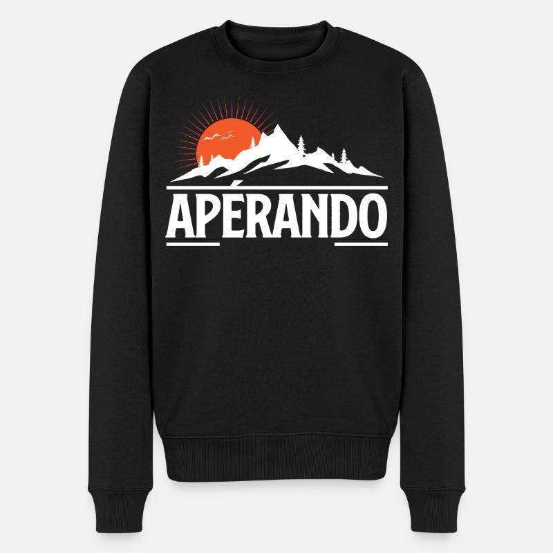 Sun Mountain Abenteuer - Männer Premium Bio Pullover - Schwarz