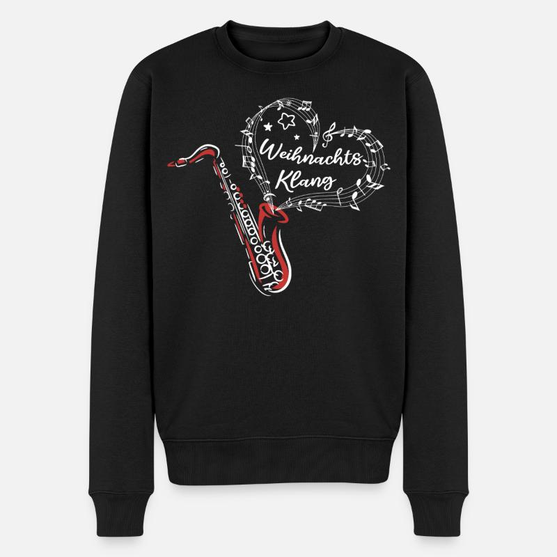 Weihnachten Saxofon Weihnachtsklang Musik - Männer Premium Bio Pullover - Schwarz