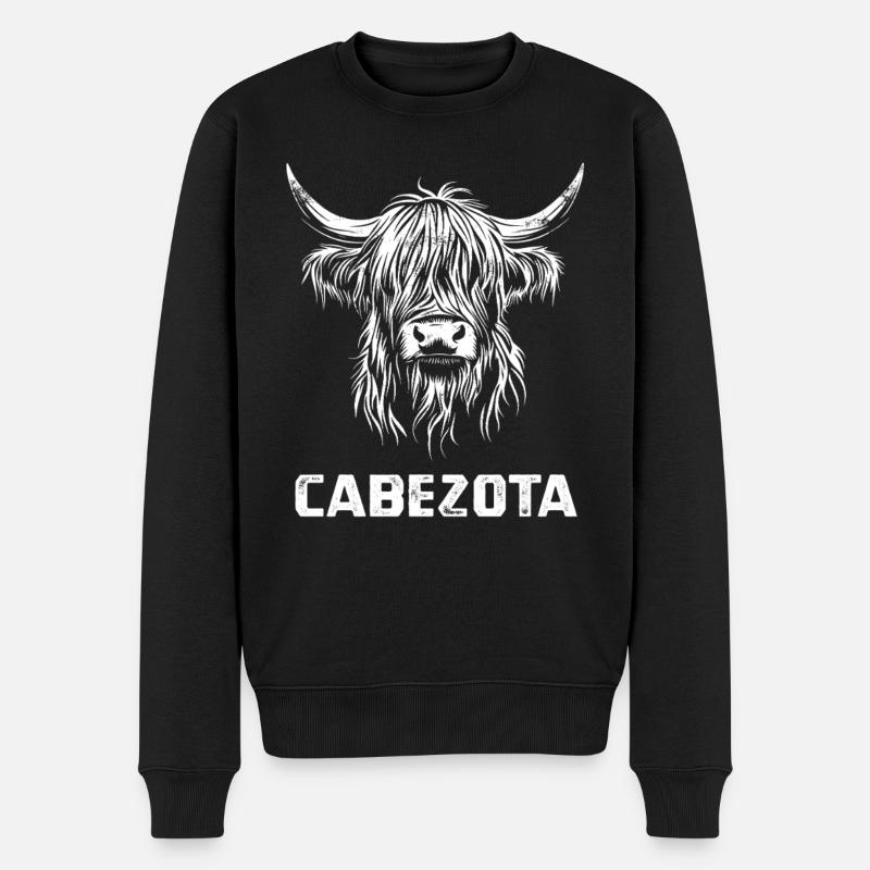 Cabezota - Bovins des Highlands écossais - Espagnol - Pull Premium bio Homme - noir