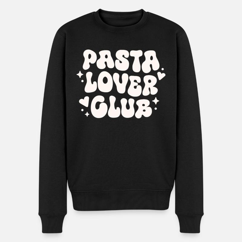 Pasta-Liebhaberclub - Männer Premium Bio Pullover - Schwarz