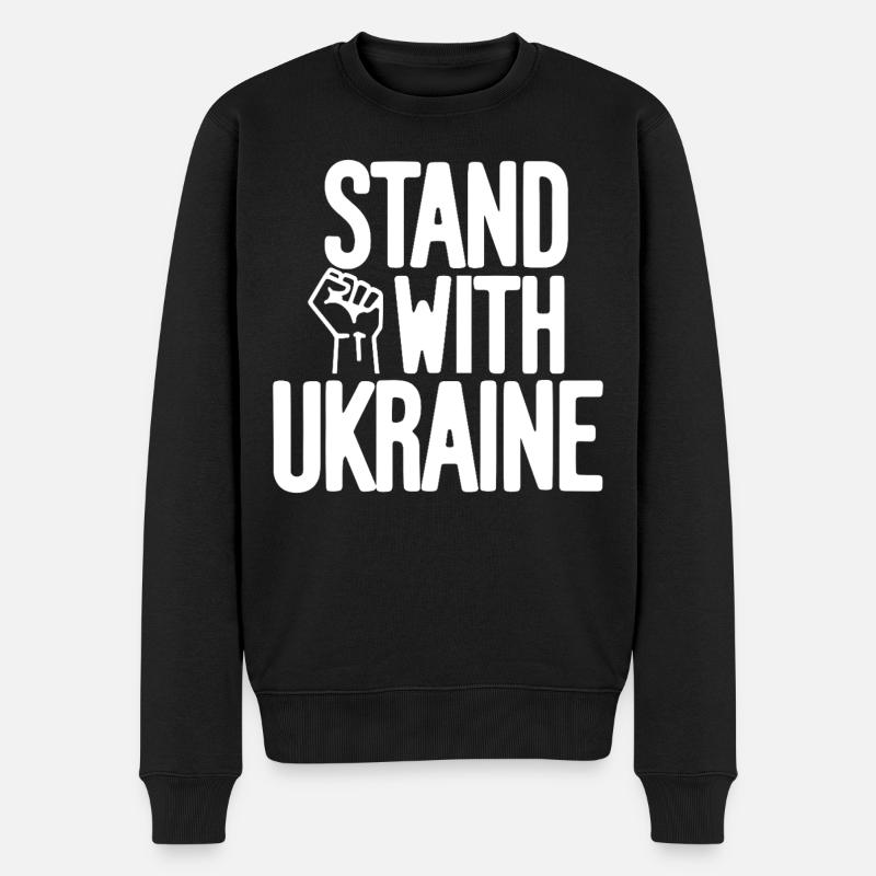 Solidarité avec l’Ukraine - Pull Premium bio Homme - noir