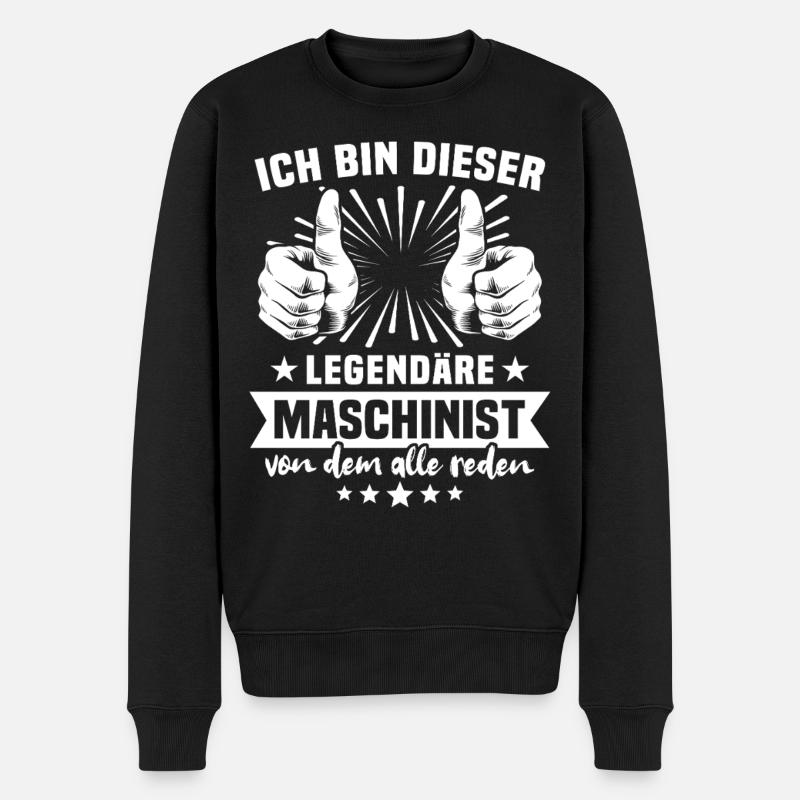 Maschinist Legende - Männer Premium Bio Pullover - Schwarz