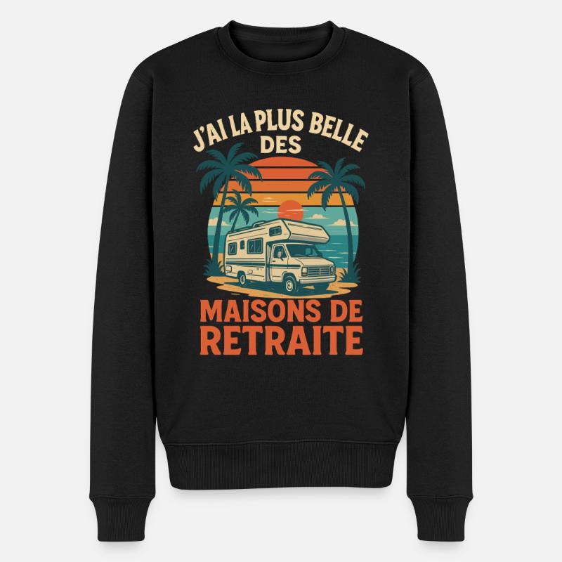 Maison de retraite camping car vintage - Pull Premium bio Homme - noir