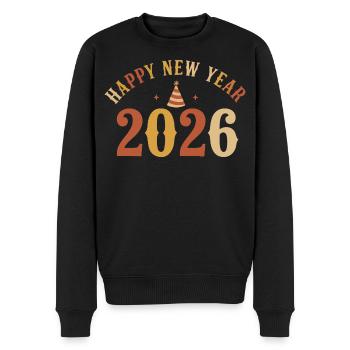 Feiert die schöne Silvesterparty 2026 - Männer Premium Bio Pullover - Schwarz - Vorne - Nico (187cm)