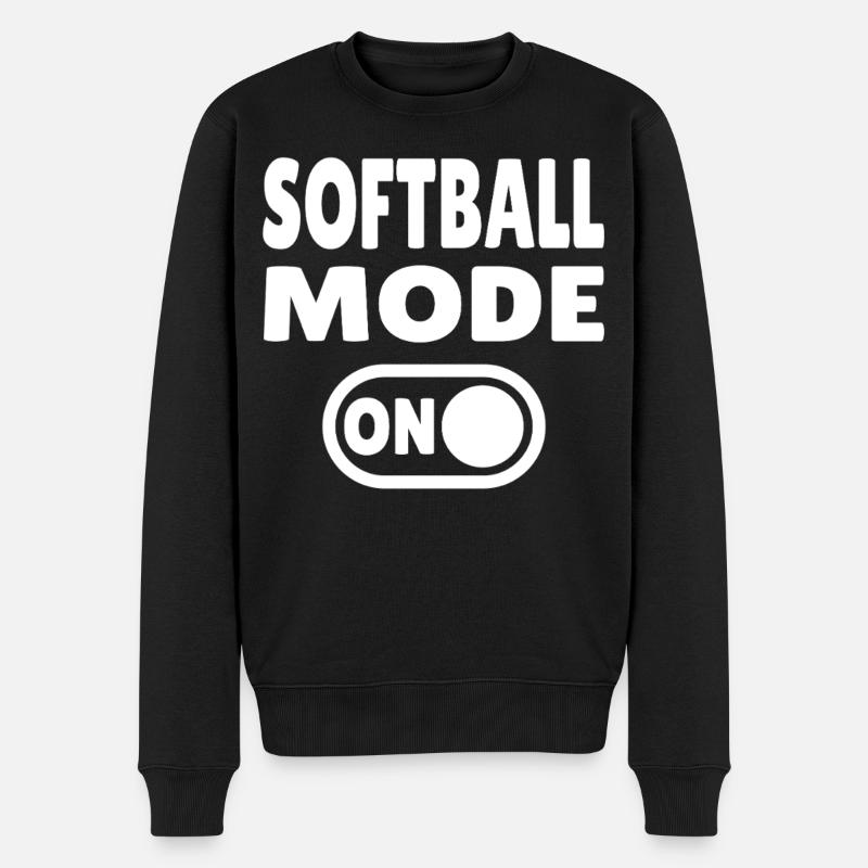 Softball Mode ON - Männer Premium Bio Pullover - Schwarz
