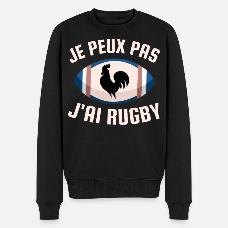 Je peux pas j ai rugby - Pull Premium bio Homme - noir