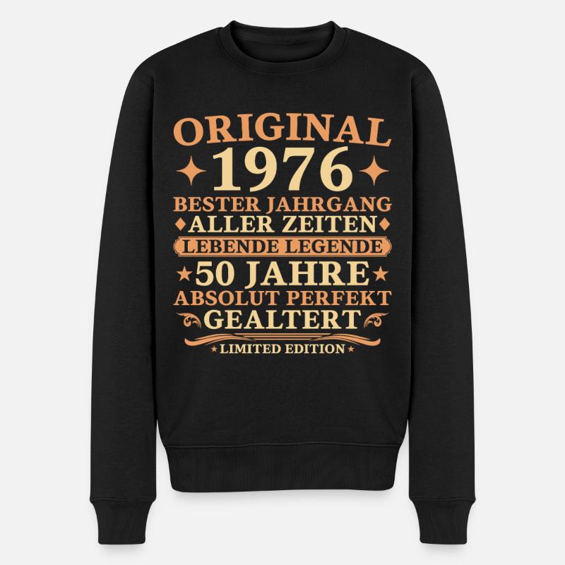 Original 1976 Baujahr 50. Geburtstag Geschenk - Männer Premium Bio Pullover - Schwarz