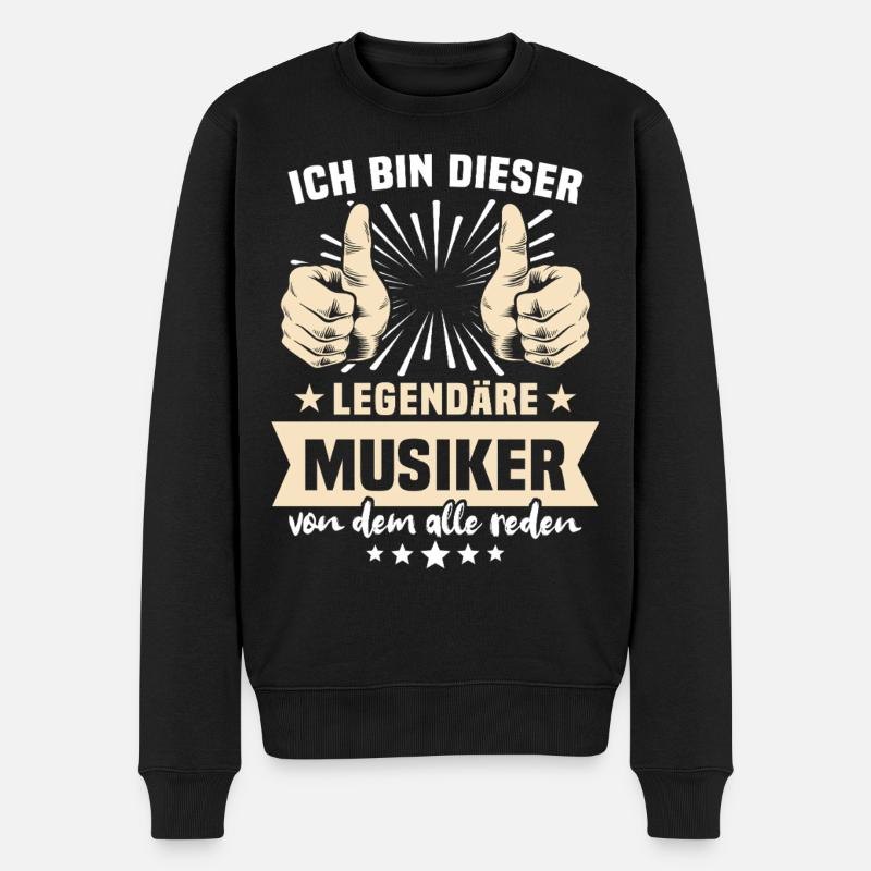 Musiker Sprüche - Männer Premium Bio Pullover - Schwarz