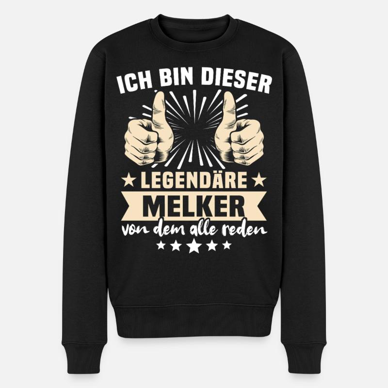 Melker Sprüche - Männer Premium Bio Pullover - Schwarz
