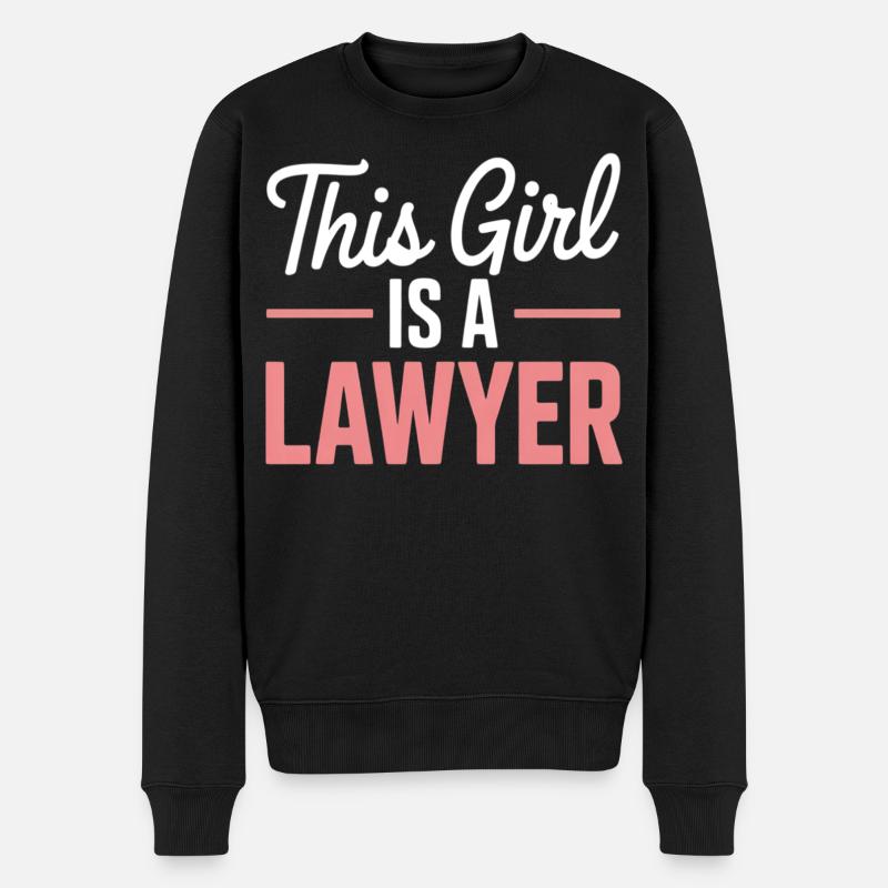 Dieses Mädchen Ist Eine Anwältin - Männer Premium Bio Pullover - Schwarz