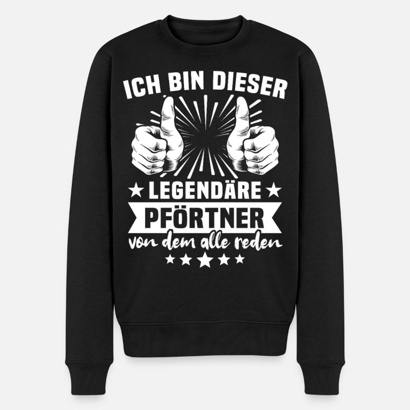 Pförtner Legende - Männer Premium Bio Pullover - Schwarz