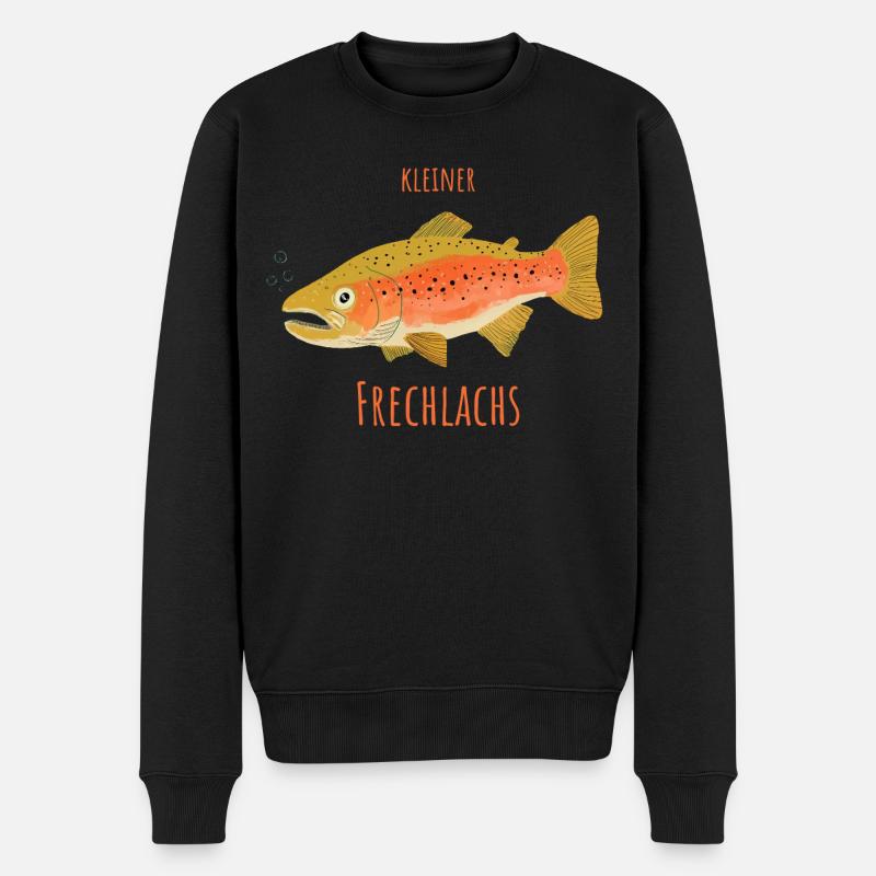 Kleiner Frechlachs - Männer Premium Bio Pullover - Schwarz