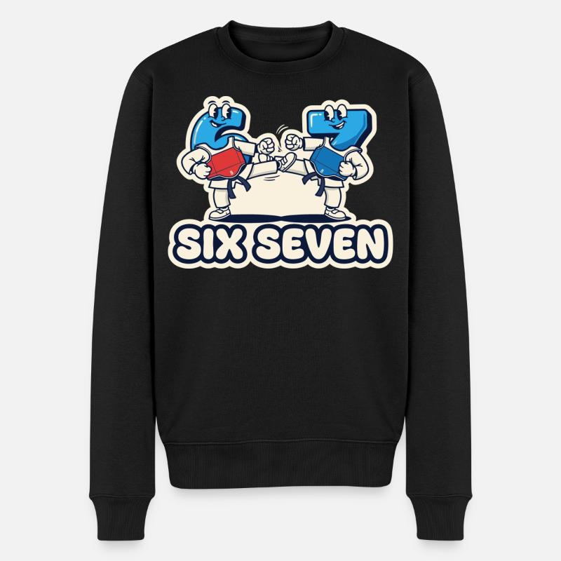 67 Six Seven Meme Drôle Cadeau - Pull Premium bio Homme - noir