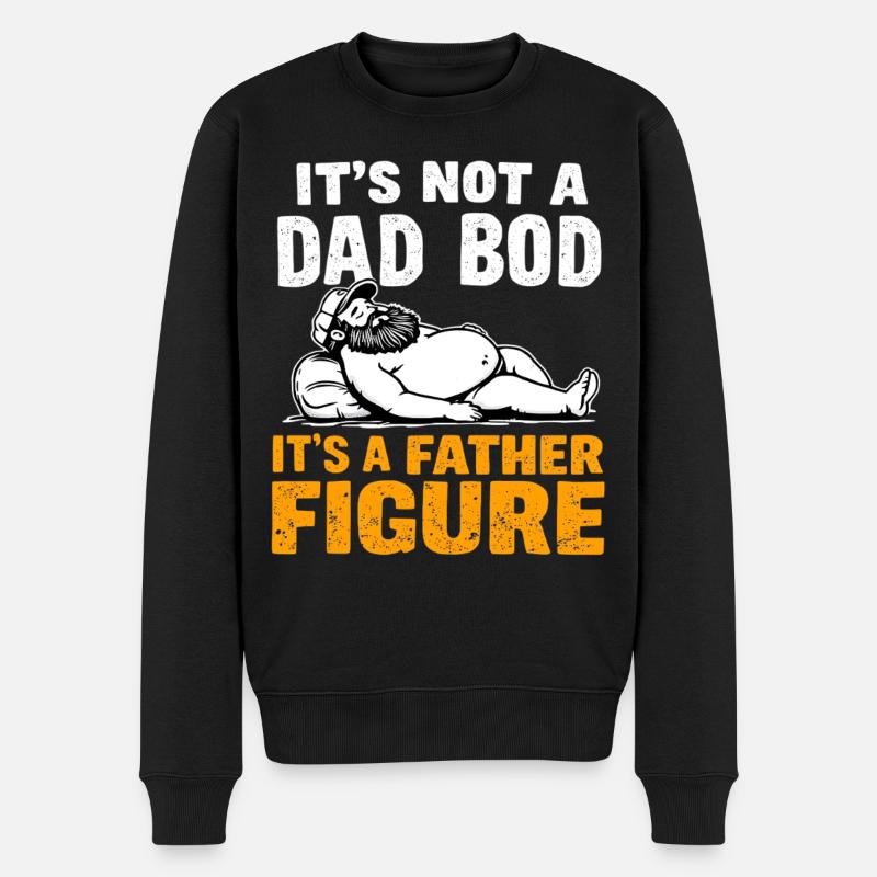 Vaterfigur Dad Bod Witz - Männer Premium Bio Pullover - Schwarz