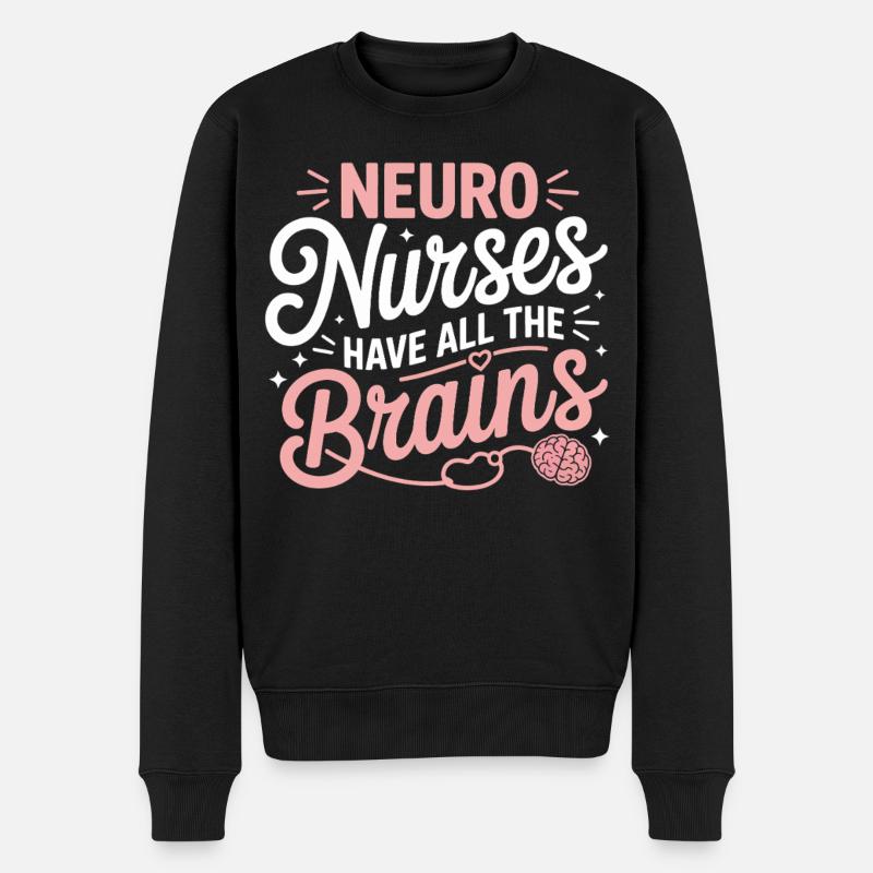 Neuropflegerinnen Gehirnhelden - Männer Premium Bio Pullover - Schwarz