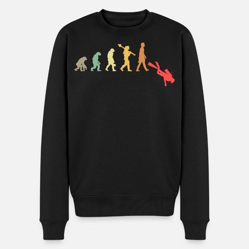 Evolution Tauchen Scuba Diver - Männer Premium Bio Pullover - Schwarz