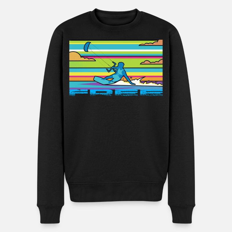 Le kitesurf - Pull Premium bio Homme - noir