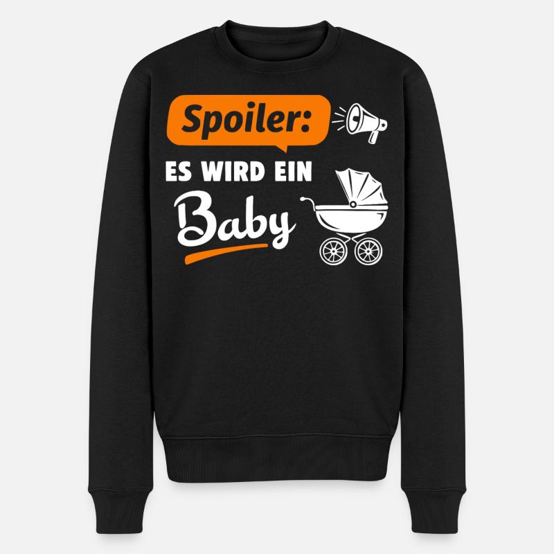 Spoiler: Es wird ein Baby - Männer Premium Bio Pullover - Schwarz