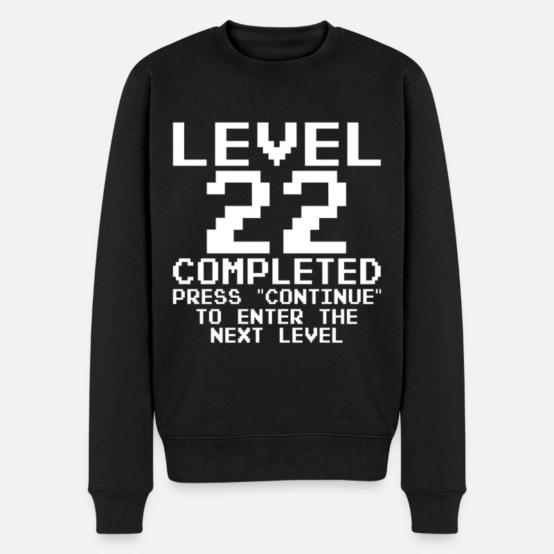 Niveau 22 Pixel Rétro terminé - Pull Premium bio Homme - noir