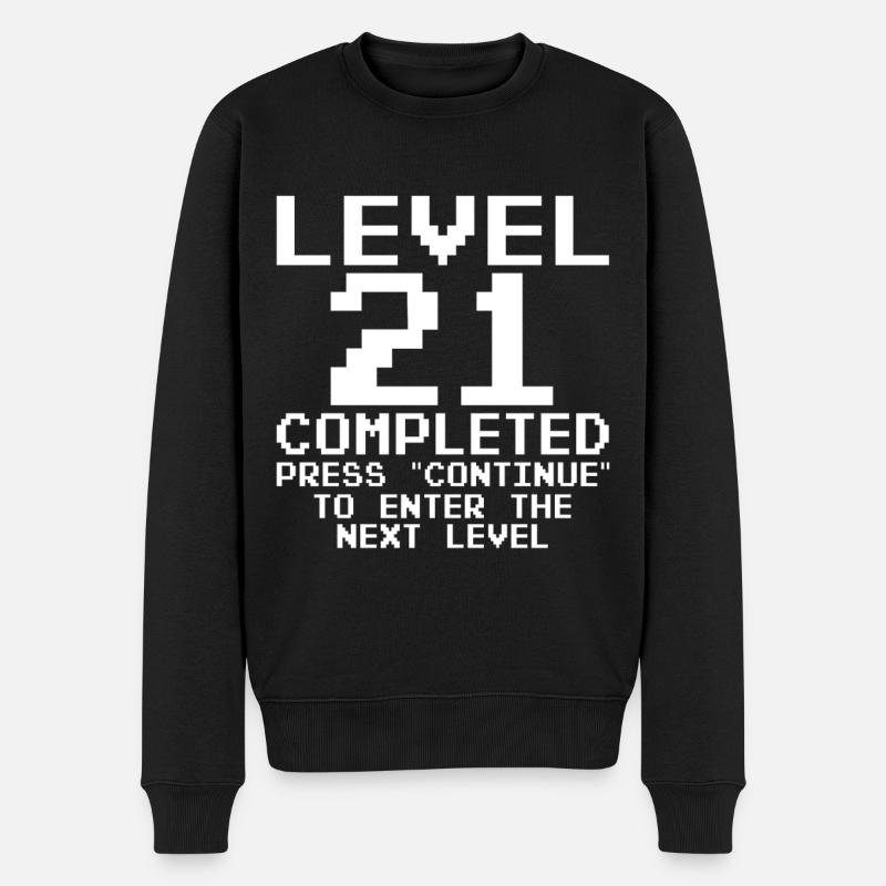 Level 21 Completed Pixel Quest - Men's Premium Organic Jumper - black