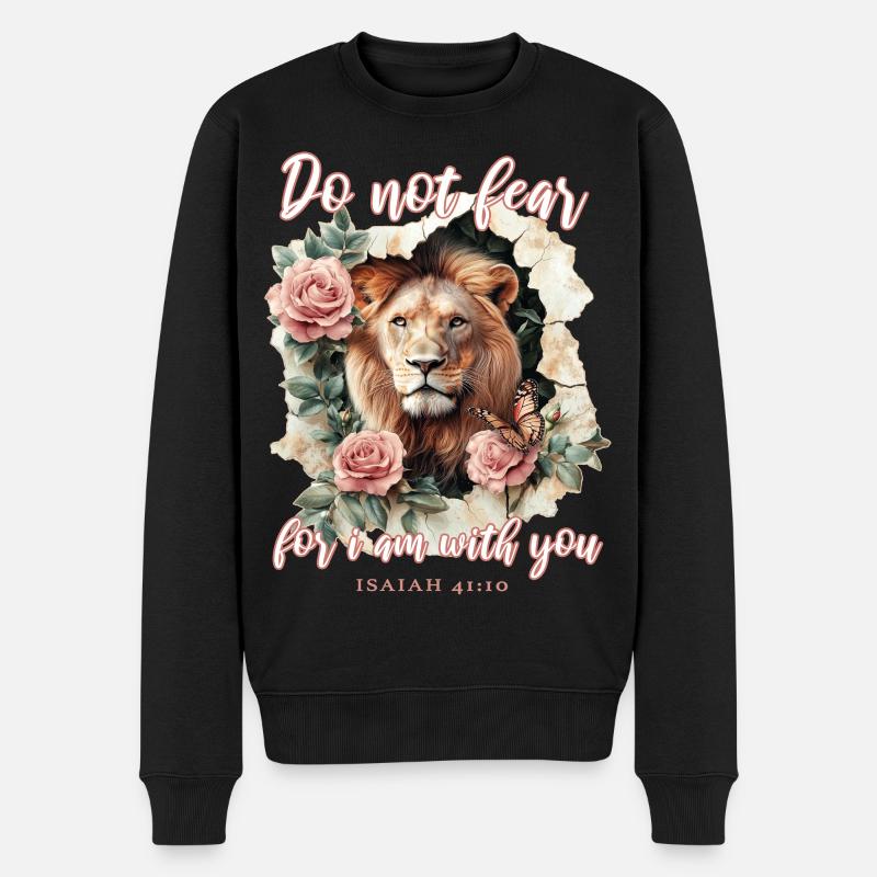Versets bibliques Lion chrétien - Pull Premium bio Homme - noir