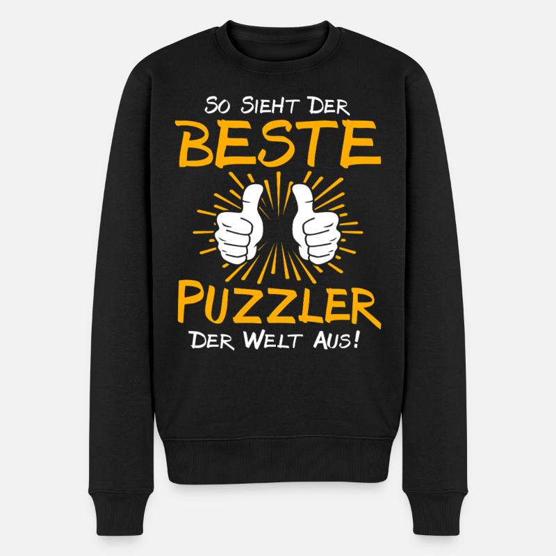 Puzzler Geschenkidee - Männer Premium Bio Pullover - Schwarz
