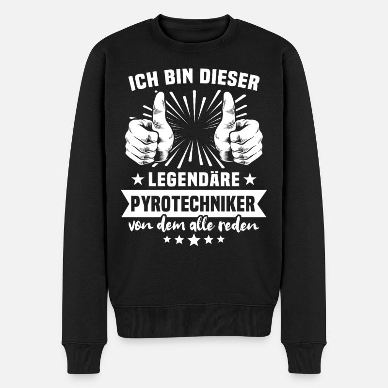 Pyrotechniker Legende - Männer Premium Bio Pullover - Schwarz