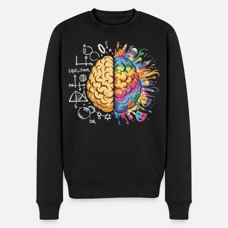 Kreativhirn Farbexplosion - Männer Premium Bio Pullover - Schwarz