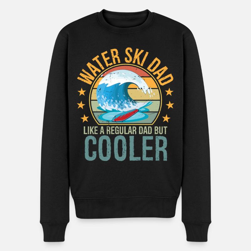 Waterski Dad Fathers Day Ski Lover Dad Water Ski - Männer Premium Bio Pullover - Schwarz